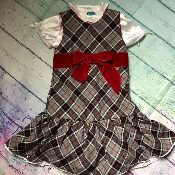 Children’s place Christmas Holiday Plaid Dress Set - Picture 1 of 8